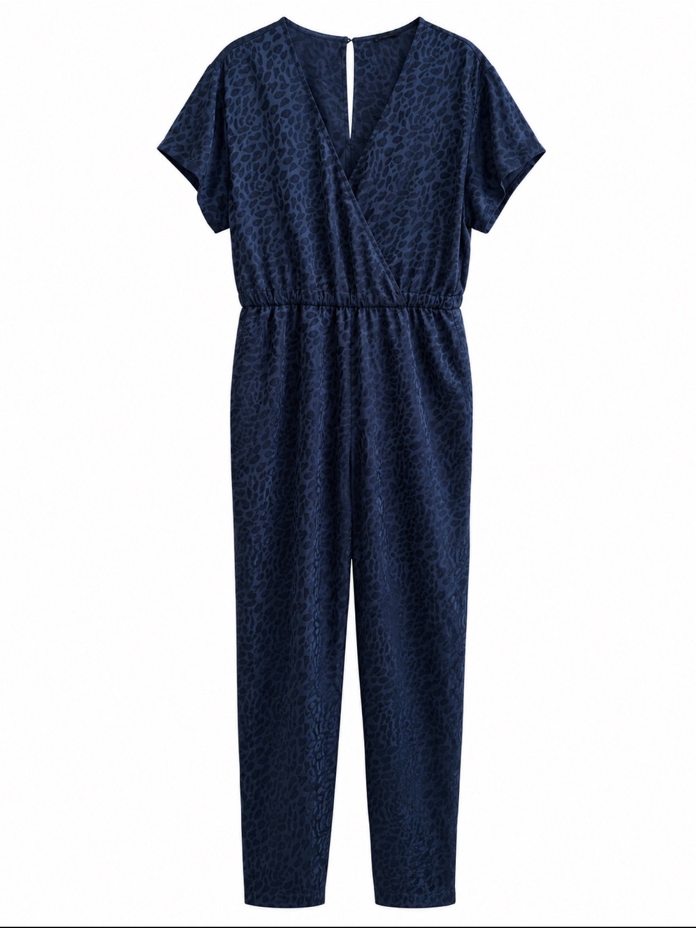 Navy Leopard-Print Women’s One-Piece Jumpsuit